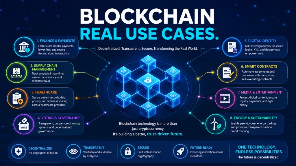 Blockchain Real Use Cases Infographic - INOCYX